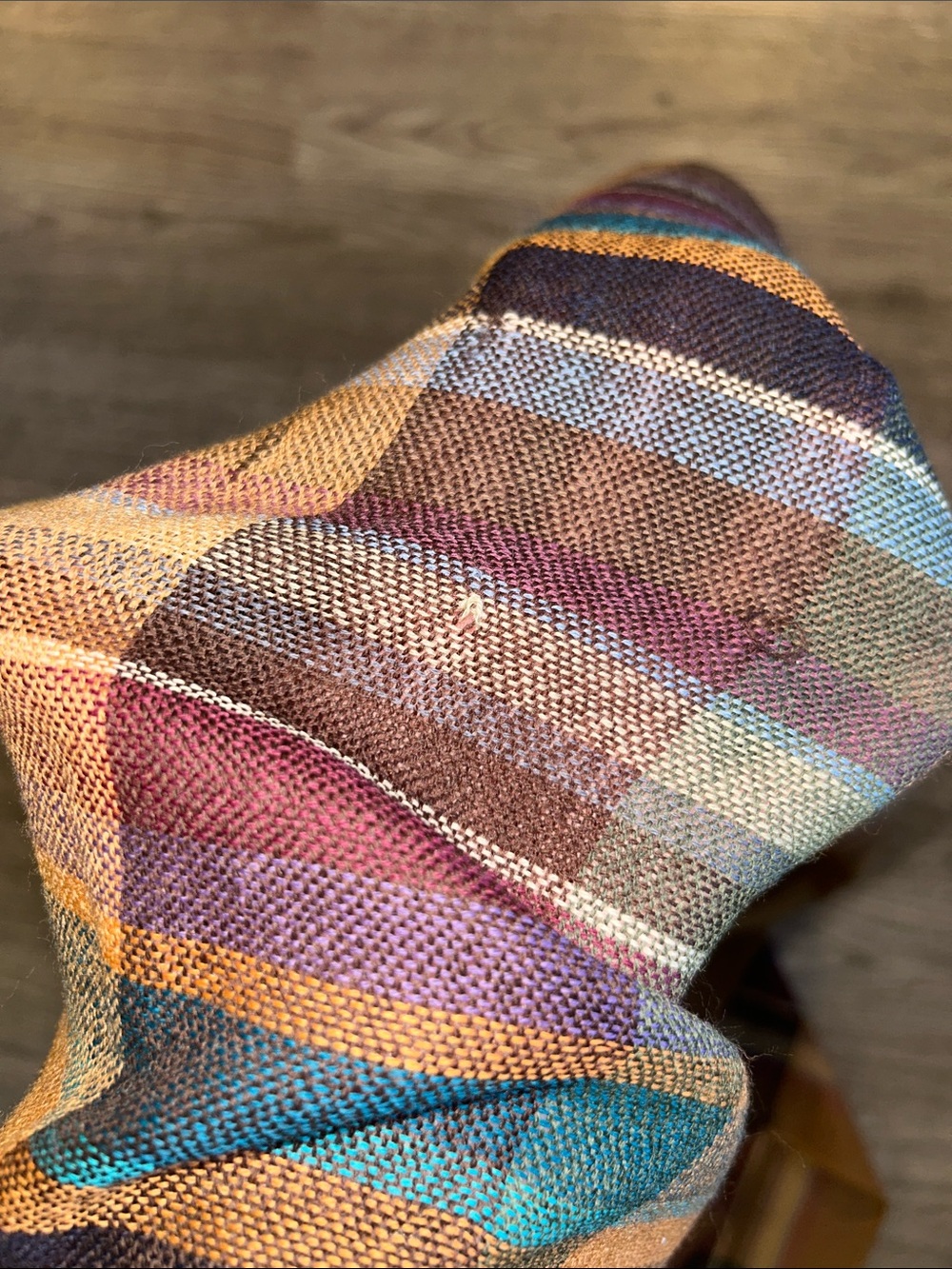 Vintage Sanger-Harris Italian Wool Plaid Scarf 70” Academia Fringe - Picture 7 of 8